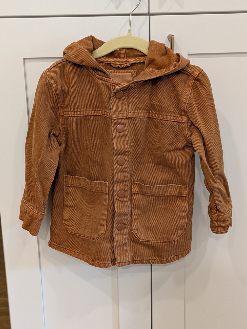 Cat & Jack Rust Brown Hooded Button-Front Jacket